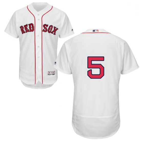 Mens Majestic Boston Red Sox 5 Nomar Garciaparra White Home Flex Base Authentic Collection MLB Jerse