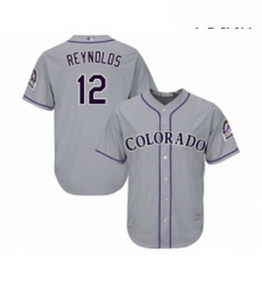 Youth Colorado Rockies 12 Mark Reynolds Replica Grey Road Cool Base Baseball Jersey