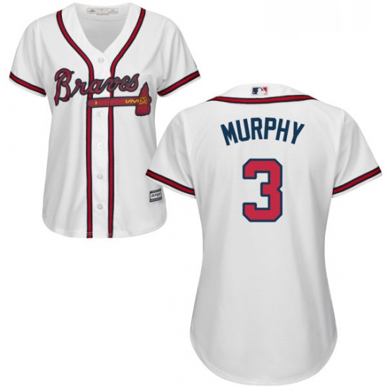 Womens Majestic Atlanta Braves 3 Dale Murphy Authentic White Home Cool Base MLB Jersey