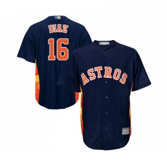 Youth Houston Astros 16 Aledmys Diaz Authentic Navy Blue Alternate Cool Base Baseball Jersey