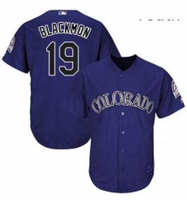 Youth Majestic Colorado Rockies 19 Charlie Blackmon Authentic Purple Alternate 1 Cool Base MLB Jerse