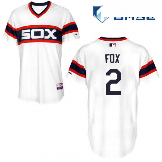 Mens Majestic Chicago White Sox 2 Nellie Fox Replica White 2013 Alternate Home Cool Base MLB Jersey