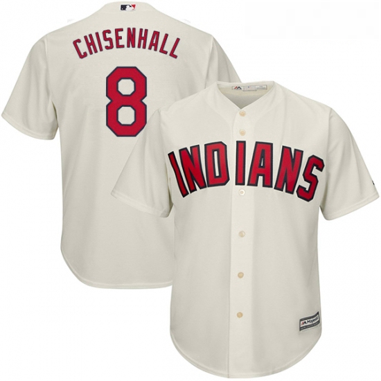 Youth Majestic Cleveland Indians 8 Lonnie Chisenhall Authentic Cream Alternate 2 Cool Base MLB Jerse