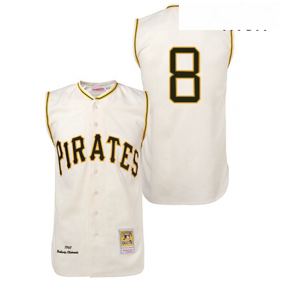 Mens Mitchell and Ness 1960 Pittsburgh Pirates 8 Willie Stargell Authentic Cream Throwback MLB Jerse