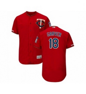 Mens Minnesota Twins 18 Mitch Garver Scarlet Alternate Flex Base Authentic Collection Baseball Jerse