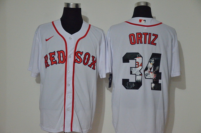 Red Sox 34 David Ortiz White 2020 Nike Cool Base Fashion Jersey