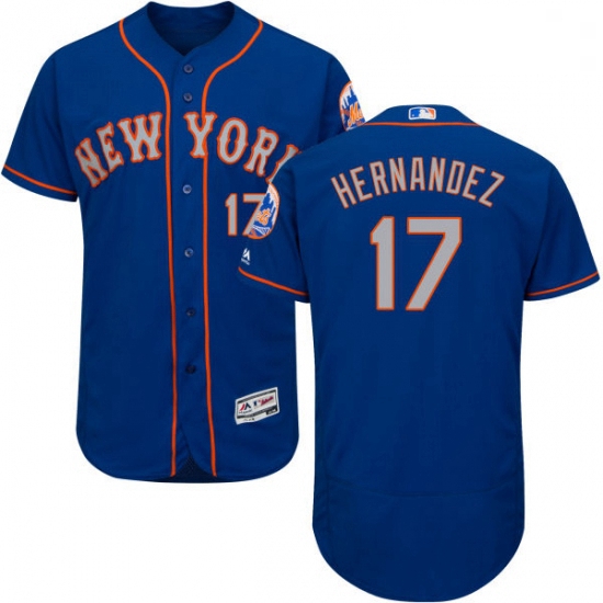 Mens Majestic New York Mets 17 Keith Hernandez RoyalGray Alternate Flex Base Authentic Collection ML