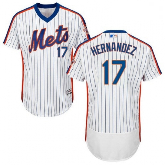 Mens Majestic New York Mets 17 Keith Hernandez White Alternate Flex Base Authentic Collection MLB Je