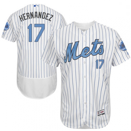 Mens Majestic New York Mets 17 Keith Hernandez Authentic White 2016 Fathers Day Fashion Flex Base ML