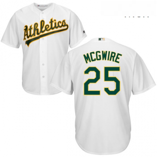 Mens Majestic Oakland Athletics 25 Mark McGwire Replica White Home Cool Base MLB Jersey