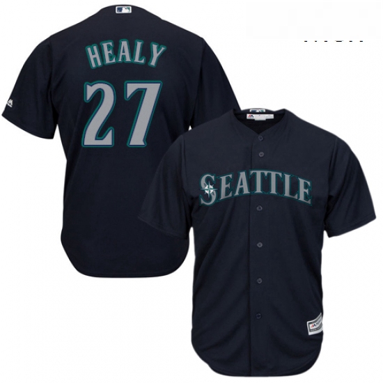 Mens Majestic Seattle Mariners 27 Ryon Healy Replica Navy Blue Alternate 2 Cool Base MLB Jersey