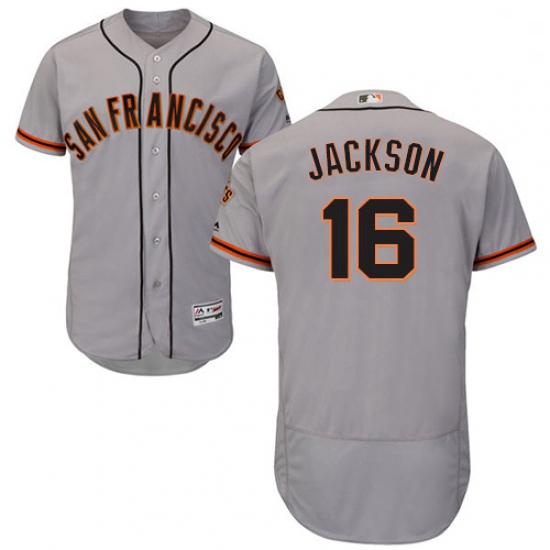 Mens Majestic San Francisco Giants 16 Austin Jackson Grey Road Flex Base Authentic Collection MLB Je