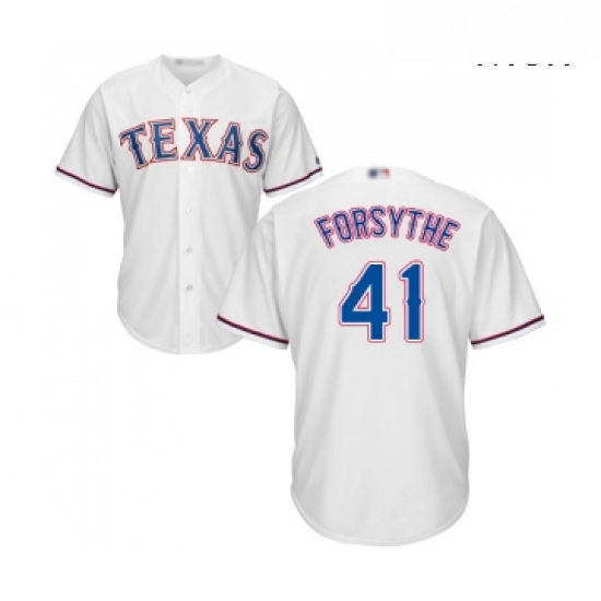 Mens Texas Rangers 41 Logan Forsythe Replica White Home Cool Base Baseball Jersey