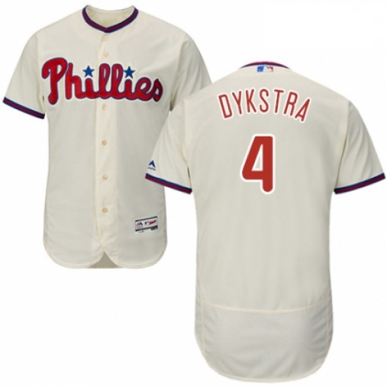 Mens Majestic Philadelphia Phillies 4 Lenny Dykstra Cream Alternate Flex Base Authentic Collection M