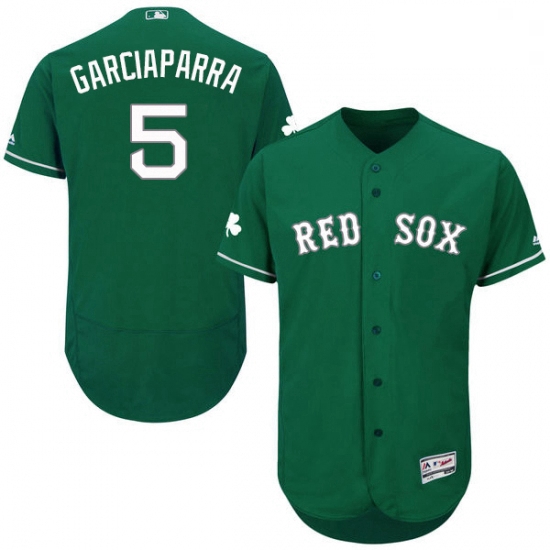 Mens Majestic Boston Red Sox 5 Nomar Garciaparra Green Celtic Flexbase Authentic Collection MLB Jers