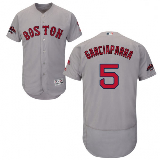 Mens Majestic Boston Red Sox 5 Nomar Garciaparra Grey Road Flex Base Authentic Collection 2018 World