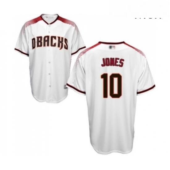 Mens Arizona Diamondbacks 10 Adam Jones Replica White Home Cool Base Baseball Jersey