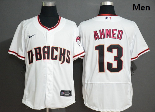 Diamondbacks 13 Nick Ahmed White Nike Flexbase Jersey