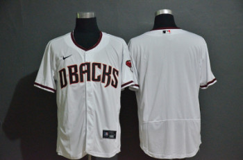 Diamondbacks Blank White Nike 2020 Flexbase Jersey II