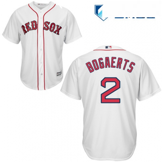 Mens Majestic Boston Red Sox 2 Xander Bogaerts Replica White Home Cool Base MLB Jersey