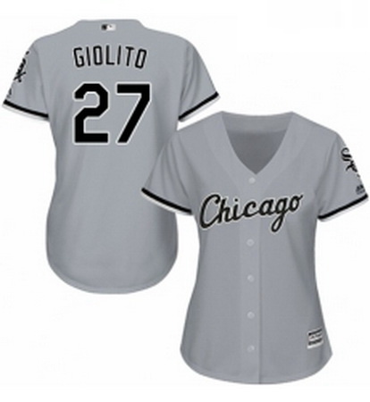 Womens Majestic Chicago White Sox 27 Lucas Giolito Replica Grey Road Cool Base MLB Jersey