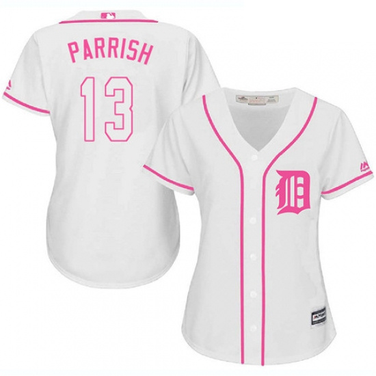 Womens Majestic Detroit Tigers 13 Lance Parrish Replica White Fashion Cool Base MLB Jersey