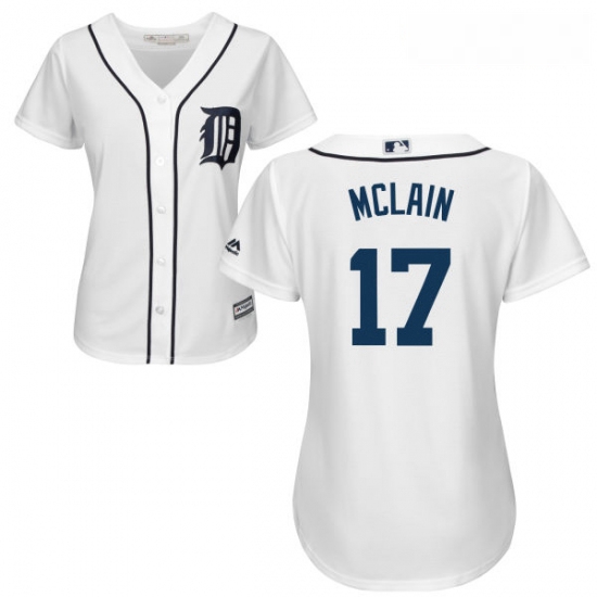 Womens Majestic Detroit Tigers 17 Denny McLain Authentic White Home Cool Base MLB Jersey