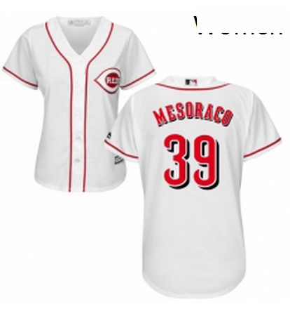 Womens Majestic Cincinnati Reds 39 Devin Mesoraco Replica White Home Cool Base MLB Jersey