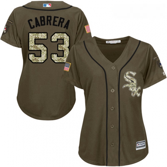 Womens Majestic Chicago White Sox 53 Melky Cabrera Authentic Green Salute to Service MLB Jersey