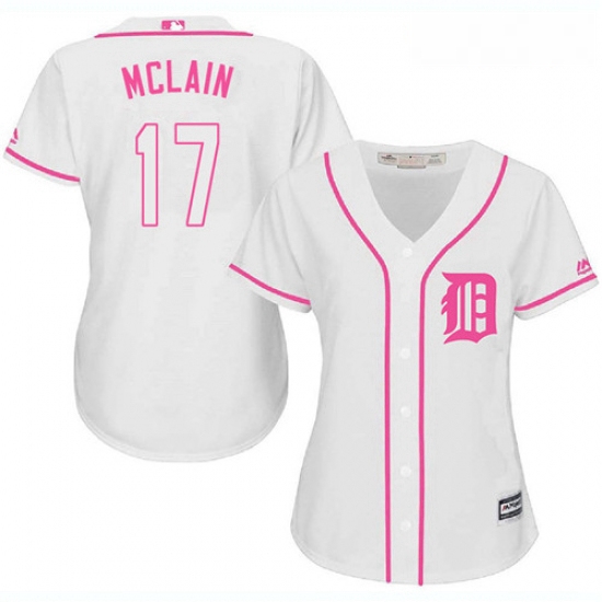 Womens Majestic Detroit Tigers 17 Denny McLain Replica White Fashion Cool Base MLB Jersey