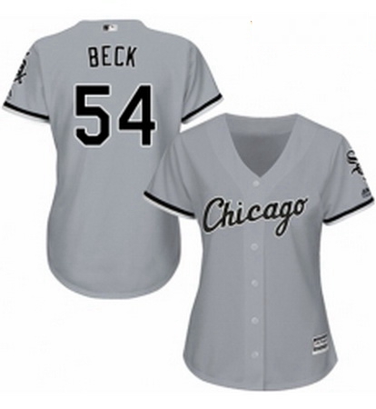 Womens Majestic Chicago White Sox 54 Chris Beck Authentic Grey Road Cool Base MLB Jersey