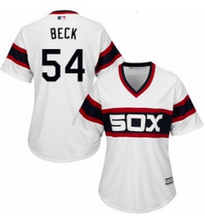 Womens Majestic Chicago White Sox 54 Chris Beck Authentic White 2013 Alternate Home Cool Base MLB Je