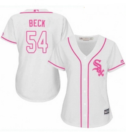 Womens Majestic Chicago White Sox 54 Chris Beck Authentic White Fashion Cool Base MLB Jersey