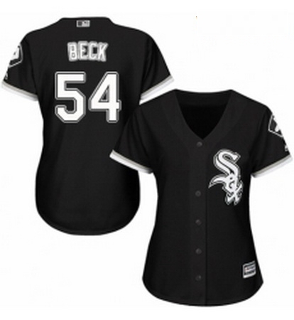 Womens Majestic Chicago White Sox 54 Chris Beck Replica Black Alternate Home Cool Base MLB Jersey