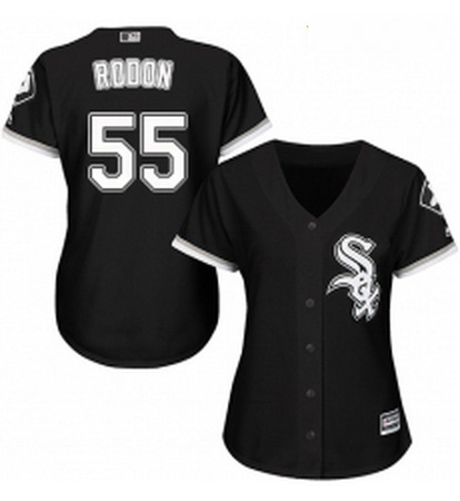 Womens Majestic Chicago White Sox 55 Carlos Rodon Authentic Black Alternate Home Cool Base MLB Jerse