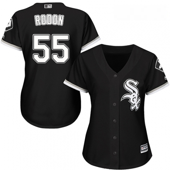 Womens Majestic Chicago White Sox 55 Carlos Rodon Replica Black Alternate Home Cool Base MLB Jersey