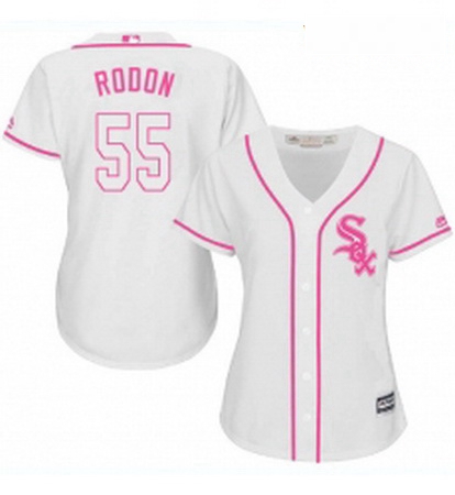 Womens Majestic Chicago White Sox 55 Carlos Rodon Replica White Fashion Cool Base MLB Jersey