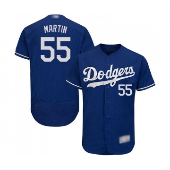 Mens Los Angeles Dodgers 55 Russell Martin Royal Blue Alternate Flex Base Authentic Collection Baseb