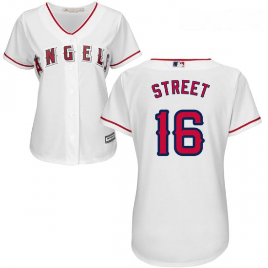 Womens Majestic Los Angeles Angels of Anaheim 16 Huston Street Authentic White Home Cool Base MLB Je