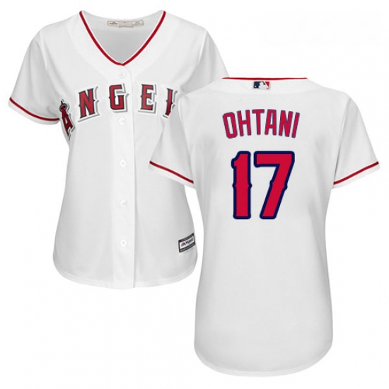 Womens Majestic Los Angeles Angels of Anaheim 17 Shohei Ohtani Replica White Home Cool Base MLB Jers