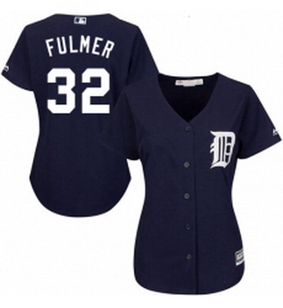 Womens Majestic Detroit Tigers 32 Michael Fulmer Replica Navy Blue Alternate Cool Base MLB Jersey