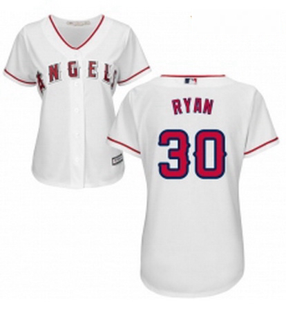 Womens Majestic Los Angeles Angels of Anaheim 30 Nolan Ryan Authentic White Home Cool Base MLB Jerse