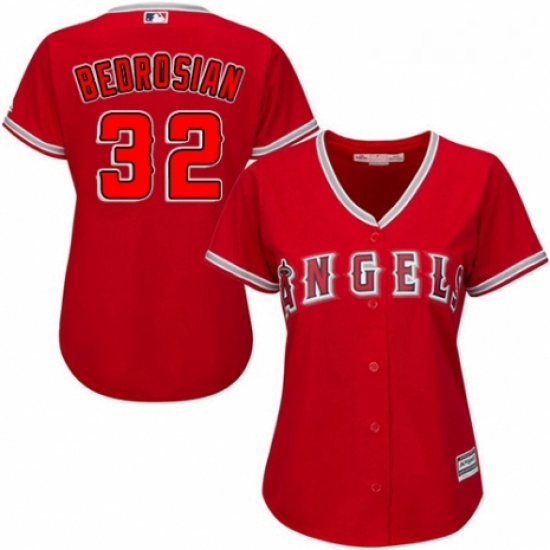 Womens Majestic Los Angeles Angels of Anaheim 32 Cam Bedrosian Authentic Red Alternate MLB Jersey