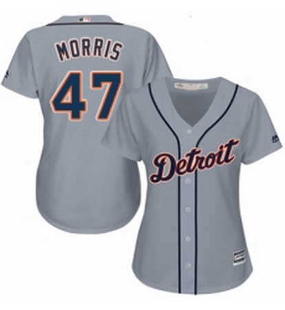 Womens Majestic Detroit Tigers 47 Jack Morris Authentic Grey Road Cool Base MLB Jersey