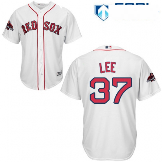 Womens Majestic Boston Red Sox 37 Bill Lee Authentic White Fashion 2018 World Series Champions MLB J