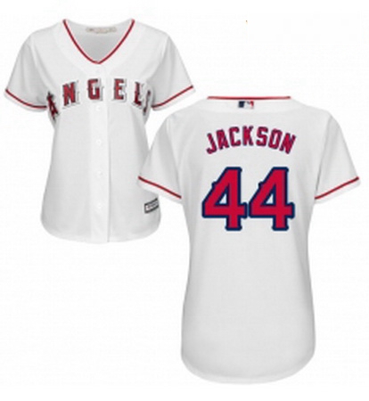 Womens Majestic Los Angeles Angels of Anaheim 44 Reggie Jackson Authentic White Home Cool Base MLB J