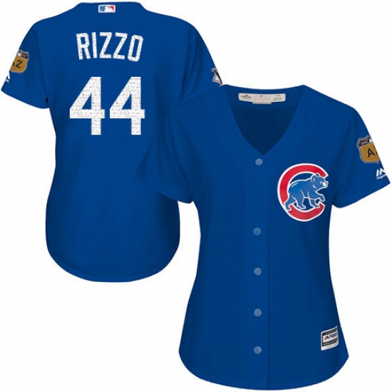 Womens Majestic Chicago Cubs 44 Anthony Rizzo Authentic Royal Blue 2017 Spring Training Cool Base ML