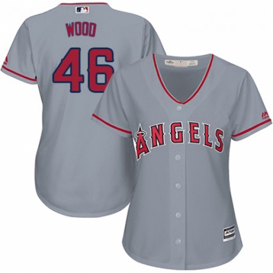 Womens Majestic Los Angeles Angels of Anaheim 46 Blake Wood Authentic Grey Road Cool Base MLB Jersey