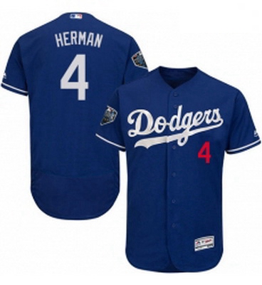 Mens Majestic Los Angeles Dodgers 4 Babe Herman Royal Blue Flexbase Authentic Collection 2018 World 