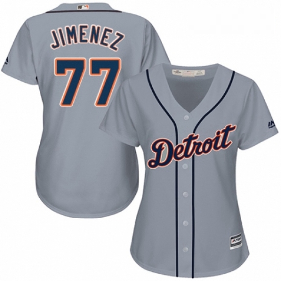 Womens Majestic Detroit Tigers 77 Joe Jimenez Authentic Grey Road Cool Base MLB Jersey